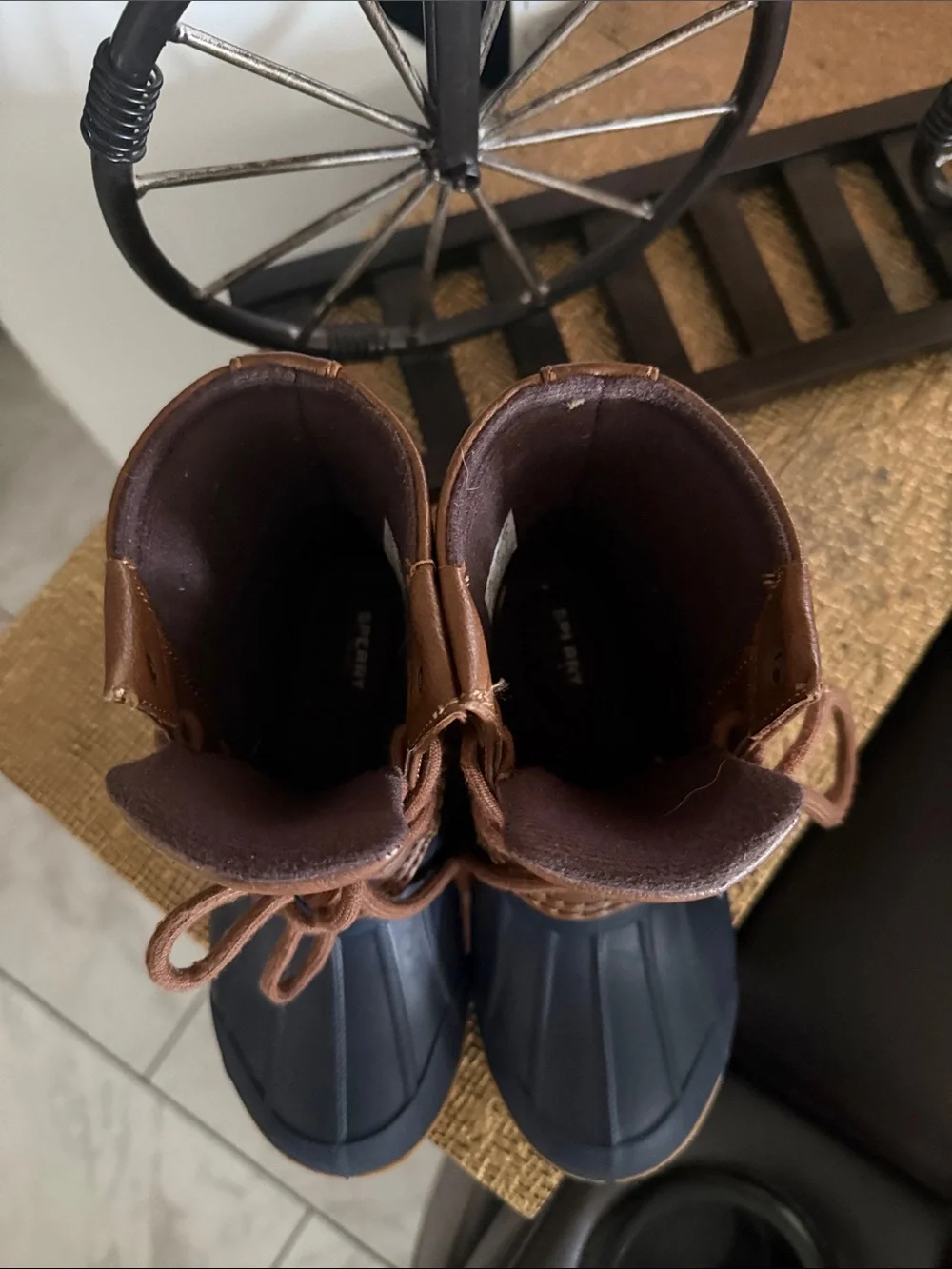 Sperry Kids Navy and Brown Waterproof Duck Boots